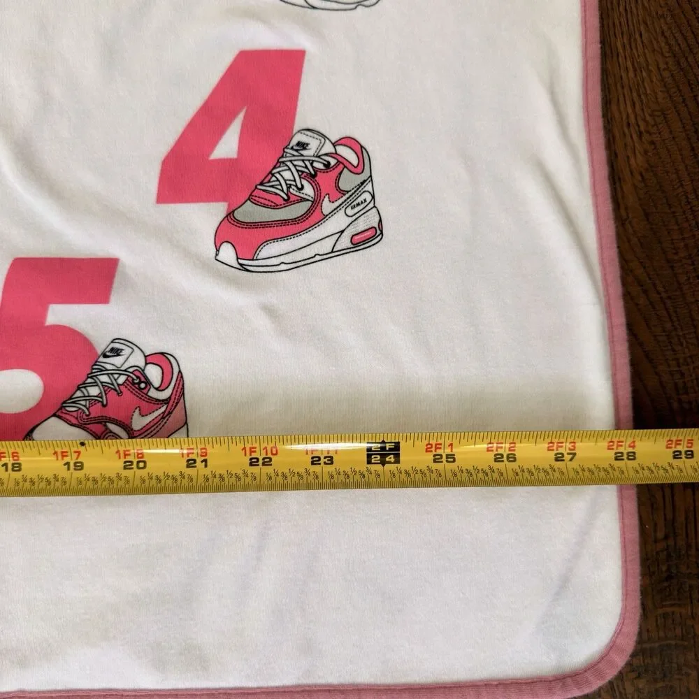 Nike Baby Milestone Blanket Pink Air Max Sneakers Numbers 1-12 Blanket Only